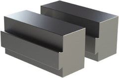 CarveSmart - 1-1/2" Wide x 2" High x 1-1/2" Thick, Flat/No Step Vise Jaw - Soft, Aluminum, Fixed Jaw, Compatible with 6" Vises - Exact Tooling