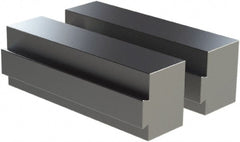 CarveSmart - 1-1/2" Wide x 2" High x 1-1/2" Thick, Flat/No Step Vise Jaw - Soft, Aluminum, Fixed Jaw, Compatible with 6" Vises - Exact Tooling
