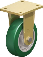 Blickle - 6" Diam x 1-31/32" Wide x 7-7/8" OAH Top Plate Mount Rigid Caster - Polyurethane-Elastomer Blickle Softhane, 1,210 Lb Capacity, Ball Bearing, 5-1/2 x 4-3/8" Plate - Exact Tooling