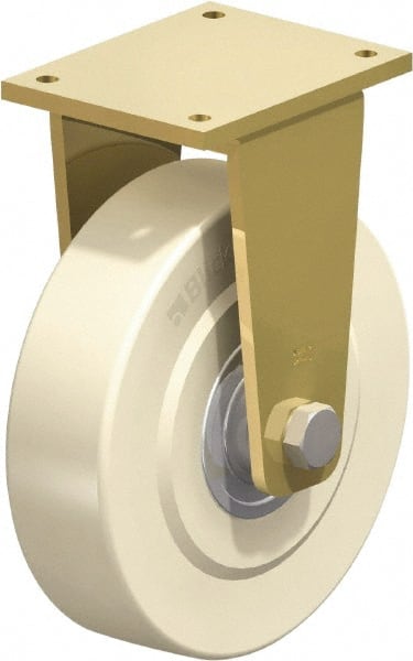 Blickle - 12" Diam x 3-9/64" Wide x 14-61/64" OAH Top Plate Mount Rigid Caster - Impact-Resistant Cast Nylon, 13,200 Lb Capacity, Ball Bearing, 10 x 7-7/8" Plate - Exact Tooling
