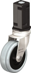Blickle - 3" Diam x 63/64" Wide x 3-31/32" OAH Stem Mount Swivel Caster - Solid Rubber, 132 Lb Capacity, Plain Bore Bearing, Square Stem - Exact Tooling