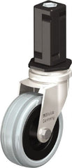 Blickle - 3" Diam x 63/64" Wide x 3-31/32" OAH Stem Mount Swivel Caster - Solid Rubber, 132 Lb Capacity, Plain Bore Bearing, Square Stem - Exact Tooling