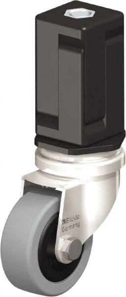 Blickle - 2" Diam x 45/64" Wide x 2-13/16" OAH Stem Mount Swivel Caster - Solid Rubber, 88 Lb Capacity, Plain Bore Bearing, Square Stem - Exact Tooling