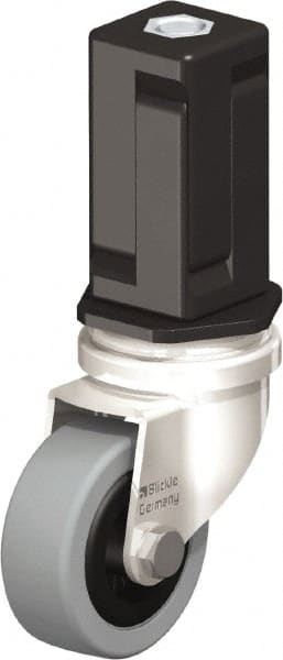 Blickle - 2" Diam x 45/64" Wide x 2-13/16" OAH Stem Mount Swivel Caster - Solid Rubber, 88 Lb Capacity, Plain Bore Bearing, Square Stem - Exact Tooling