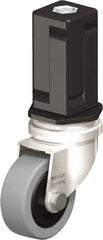 Blickle - 2" Diam x 45/64" Wide x 2-13/16" OAH Stem Mount Swivel Caster - Solid Rubber, 88 Lb Capacity, Plain Bore Bearing, Square Stem - Exact Tooling