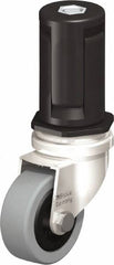 Blickle - 2" Diam x 45/64" Wide x 2-13/16" OAH Stem Mount Swivel Caster - Solid Rubber, 88 Lb Capacity, Plain Bore Bearing, Round Stem - Exact Tooling