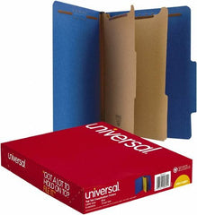 UNIVERSAL - 8-1/2 x 11", Letter Size, Cobalt Blue, Classification Folders with Top Tab Fastener - 25 Point Stock, Right of Center Tab Cut Location - Exact Tooling