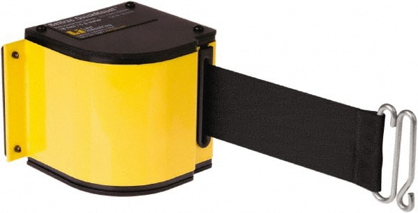 Lavi Industries - 3-1/2" High x 3-1/4" Long x 3-1/4" Wide Retractable Barrier Belt - Aluminum, Powdercoat Finish, Yellow, Use with Upright - Exact Tooling