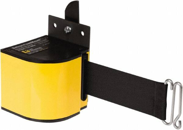 Lavi Industries - 3-1/2" High x 3-1/4" Long x 3-1/4" Wide Retractable Barrier Belt - Aluminum, Powdercoat Finish, Yellow, Use with Upright - Exact Tooling