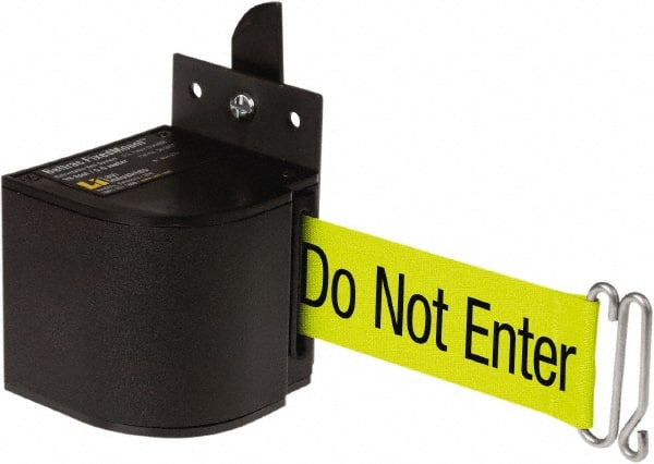 Lavi Industries - 3-1/2" High x 3-1/4" Long x 3-1/4" Wide Retractable Barrier Belt - Aluminum, Powdercoat Finish, Black, Use with Upright - Exact Tooling