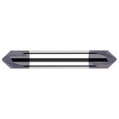 Harvey Tool - 5/16" Diam 90°/90° 3-Flute Double End Solid Carbide Chamfer Mill - Exact Tooling