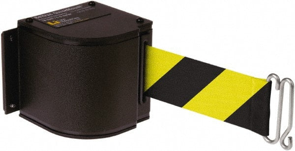 Lavi Industries - 3-1/2" High x 3-1/4" Long x 3-1/4" Wide Retractable Barrier Belt - Aluminum, Powdercoat Finish, Black, Use with Upright - Exact Tooling