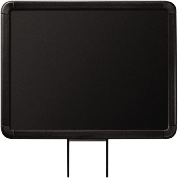 Lavi Industries - 11" High x 8-1/2" Long x 8-1/2" Wide Barrier Sign Frame - Aluminum, Powdercoat Finish, Black, Use with Stanchion - Exact Tooling