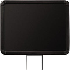 Lavi Industries - 11" High x 8-1/2" Long x 8-1/2" Wide Barrier Sign Frame - Aluminum, Powdercoat Finish, Black, Use with Stanchion - Exact Tooling