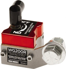 Mag-Mate - 200 Amps Grounding Capacity, 2-3/4" High, Rare Earth Magnetic Welding & Fabrication Ground Clamp - 150 Lb Average Pull Force, Square Magnet, Zinc Plated Steel Stud, Compatible with Flat & Round Surfaces - Exact Tooling