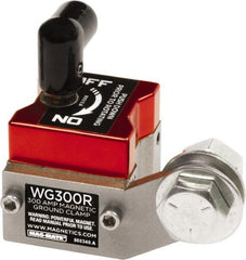 Mag-Mate - 300 Amps Grounding Capacity, 2-3/4" High, Rare Earth Magnetic Welding & Fabrication Ground Clamp - 150 Lb Average Pull Force, Square Magnet, Zinc Plated Steel Stud, Compatible with Flat & Round Surfaces - Exact Tooling