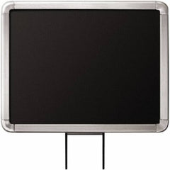 Lavi Industries - 11" High x 8-1/2" Long x 8-1/2" Wide Barrier Sign Frame - Aluminum, Satin Chrome Finish, Satin Aluminum, Use with Stanchion - Exact Tooling