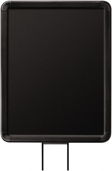 Lavi Industries - 11" High x 8-1/2" Long x 8-1/2" Wide Barrier Sign Frame - Aluminum, Powdercoat Finish, Black, Use with Stanchion - Exact Tooling