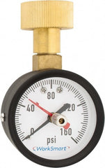 Value Collection - 2" Dial, 3/4 Thread, 0-160 Scale Range, Pressure Gauge - Top Connection Mount, Accurate to 3-2-3% of Scale - Exact Tooling