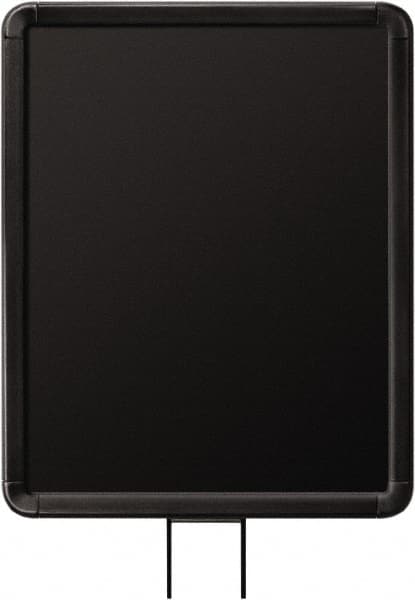 Lavi Industries - 14" High x 11" Long x 11" Wide Barrier Sign Frame - Aluminum, Powdercoat Finish, Black, Use with Stanchion - Exact Tooling