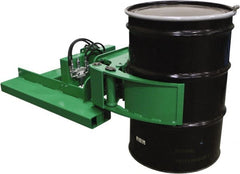 Valley Craft - 2,000 Lb Load Capacity, 30, 55 & 85 Gal Forklift Drum Handler - Steel Wheels - Exact Tooling