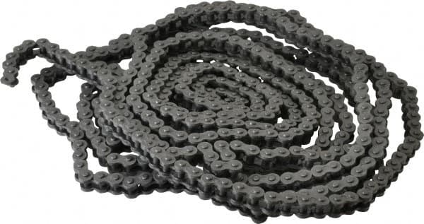 Morse - 1/4" Pitch, ANSI 25, Single Strand Roller Chain - Chain No. 25, 10 Ft. Long, 0.13" Roller Diam, 1/8" Roller Width - Exact Tooling