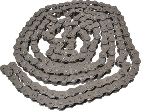 Morse - 5/8" Pitch, ANSI 50, Low Maintenance Roller Chain - Chain No. 50, 10 Ft. Long, 0.4" Roller Diam, 3/8" Roller Width - Exact Tooling
