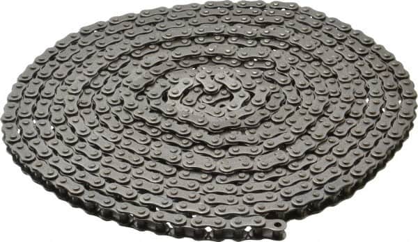 Morse - 1/4" Pitch, ANSI 25, Single Strand Roller Chain - Chain No. 25, 10 Ft. Long, 1/4" Roller Diam, 3/16" Roller Width - Exact Tooling