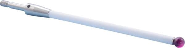 Renishaw - 0.24 Inch Ball Diameter, Ceramic Stem, M4 Thread, Ruby Point Ball Tip CMM Stylus - 3-31/64 Inch Working Length, 0.1772 Inch Stem Diameter, 3-15/16 Inch Overall Length - Exact Tooling