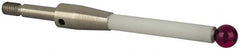 Renishaw - 0.24 Inch Ball Diameter, Ceramic Stem, M4 Thread, Ruby Point Ball Tip CMM Stylus - 1.5158 Inch Working Length, 0.1772 Inch Stem Diameter, 1.9685 Inch Overall Length - Exact Tooling