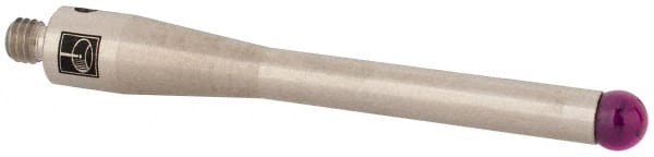 Renishaw - 0.2 Inch Ball Diameter, Stainless Steel Stem, M4 Thread, Ruby Point Ball Tip CMM Stylus - 1.3189 Inch Working Length, 0.1772 Inch Stem Diameter, 1.9685 Inch Overall Length - Exact Tooling