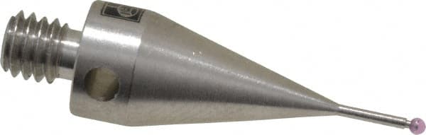 Renishaw - 0.0394 Inch Ball Diameter, Stainless Steel Stem, M4 Thread, Ruby Point Ball Tip CMM Stylus - 0.1772 Inch Working Length, 0.028 Inch Stem Diameter, 0.7677 Inch Overall Length - Exact Tooling