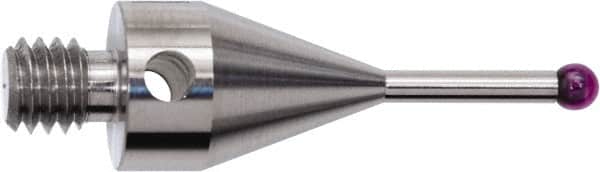 Renishaw - 0.1575 Inch Ball Diameter, Stainless Steel Stem, M4 Thread, Ruby Point Ball Tip CMM Stylus - 0.5394 Inch Working Length, 0.1181 Inch Stem Diameter, 0.7087 Inch Overall Length - Exact Tooling