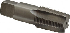Hertel - 3/4-14 NPT Thread, 5 Flute Standard Pipe Tap - 3-1/4" OAL, 29/32" Shank Diam, Bright Finish, Carbon Steel - Exact Tooling