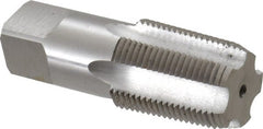 Hertel - 1 - 11-1/2 NPT Thread, 5 Flute Standard Pipe Tap - 3-3/4" OAL, 1-1/8" Shank Diam, Bright Finish, Carbon Steel - Exact Tooling