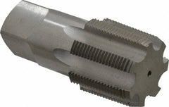 Hertel - 1-1/2 - 11-1/2 NPT Thread, 7 Flute Standard Pipe Tap - 4-1/4" OAL, 1-1/2" Shank Diam, Bright Finish, Carbon Steel - Exact Tooling