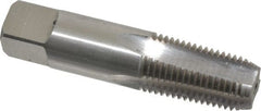 Hertel - 1/4-18 NPT Thread, 4 Flute Standard Pipe Tap - 2-7/16" OAL, 9/16" Shank Diam, Bright Finish, Carbon Steel - Exact Tooling