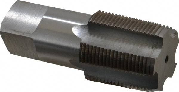 Hertel - 1-1/4 - 11-1/2 NPT Thread, 5 Flute Standard Pipe Tap - 4" OAL, 1-5/16" Shank Diam, Bright Finish, Carbon Steel - Exact Tooling