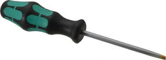 Wera - 205mm OAL Precision Slotted Screwdriver - 100mm Blade Length, Round Shank, Ergonomic Handle - Exact Tooling