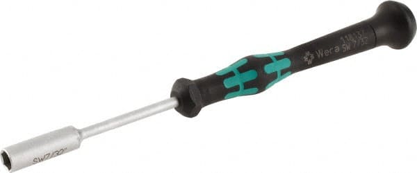 Wera - 7/32" Solid Shaft Precision Nutdriver - Ergonomic Handle, 6-1/4" OAL - Exact Tooling