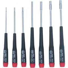 Wiha - 7 Piece, 1.5 to 4mm Nut Driver Set - Standard Shaft, Precision Tapered Handle - Exact Tooling