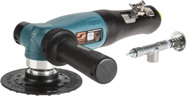 Dynabrade - 4-1/2" Max Disc, 12,000 RPM, Pneumatic Handheld Disc Sander - 43 CFM, 3/8 NPT Inlet, 1.3 hp, 90 psi - Exact Tooling