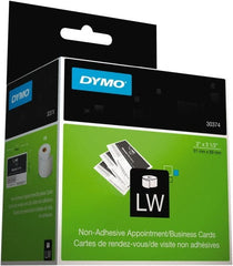 Dymo - 2" Wide x 3-1/2" Long, White Appointment Card Label - For DYMO LabelWriter Printers - Exact Tooling