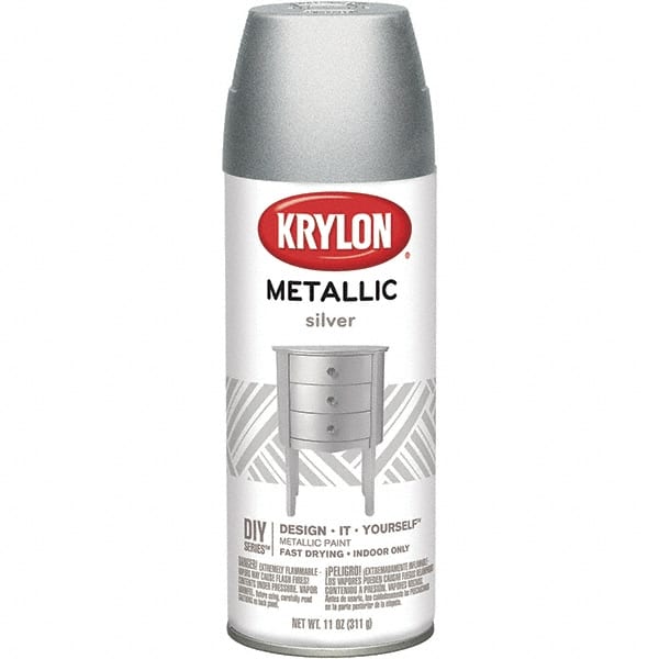 Krylon - Silver, Metallic, Aerosol Spray Paint - 15 to 20 Sq Ft per Can, 16 oz Container - Exact Tooling