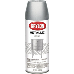 Krylon - Silver, Metallic, Aerosol Spray Paint - 15 to 20 Sq Ft per Can, 16 oz Container - Exact Tooling