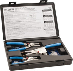 Channellock - 3 Piece, 1/8 to 4" Bore, 1/4 to 4" Shaft, Internal Retaining Ring Pliers Set - 0.023 to 0.12" Tip Diam Range - Exact Tooling