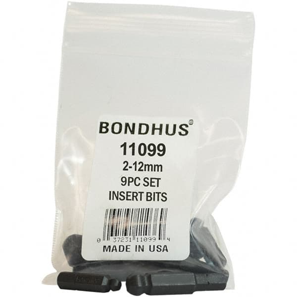 Bondhus - Screwdriver Bit Sets Type: Insert Bit Set Drive Size: 1/4 (Inch) - Exact Tooling