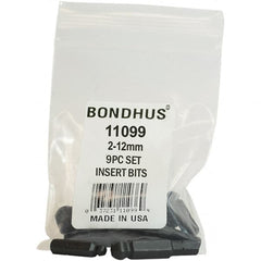Bondhus - Screwdriver Bit Sets Type: Insert Bit Set Drive Size: 1/4 (Inch) - Exact Tooling