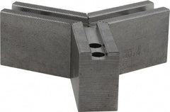 Abbott Workholding Products - 1.5mm x 60° Serrated Attachment, Square Soft Lathe Chuck Jaw - 3 Jaws, Steel, 0.7874" Btw Mount Hole Ctrs, 3" Long x 1-1/4" Wide x 2" High, 0.4724" Groove, 0.3937" & 10mm Fastener - Exact Tooling