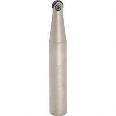 Iscar - 3/8" Cut Diam, 1/2" Shank Diam, 6" OAL, Indexable Ball Nose End Mill - 2" Head Length, Straight Shank, HCM D.38 Toolholder, HBR-QF, HCR Insert - Exact Tooling